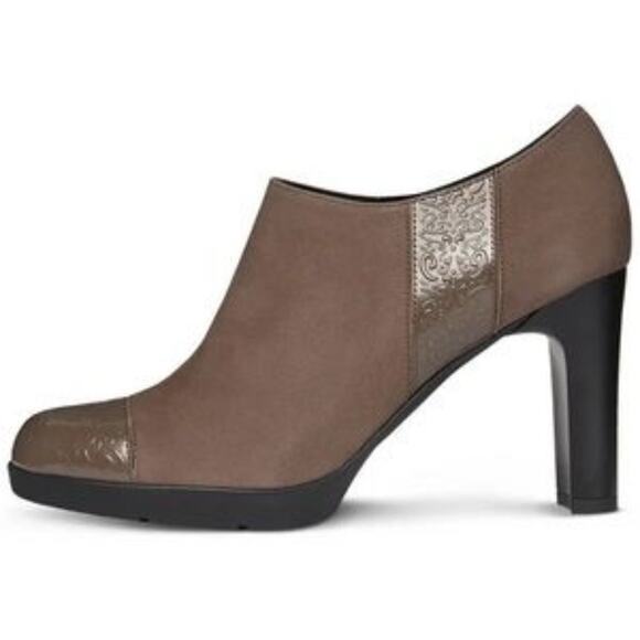 GEOX RESPIRA ANNYA SHORT BOOTIES TAUPE WOMENS 39.5 - Picture 1 of 16